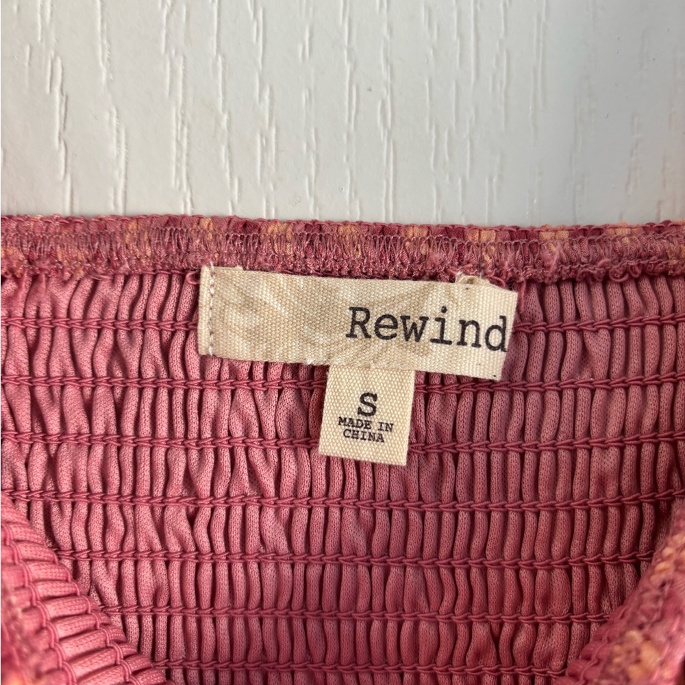 Women’s boho pink red plaid pattern dress Size S made by Rewind, BNWT - Picture 3 of 6